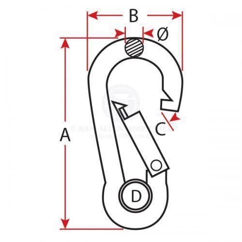 Snap Hook 7 x 70mm 316SS by Sam Allen at Addict Tackle