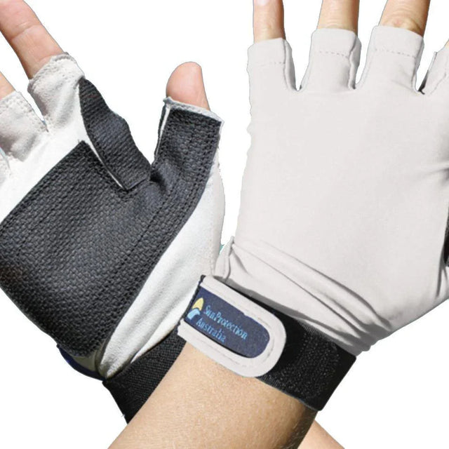 Sun Protection Fingerless Sports Gloves by Sun Protection at Addict Tackle