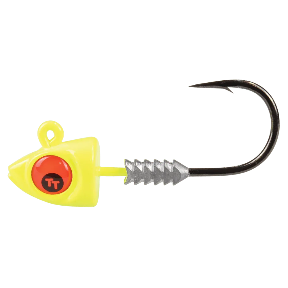 Tackle Tactics Jighead Big EyeZ Chartreuse Red Eye - Addict Tackle