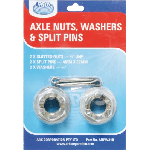 Axle Slotted Nuts, Split Pins & Washers - Addict Tackle