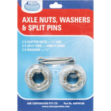 Axle Slotted Nuts, Split Pins & Washers - Addict Tackle
