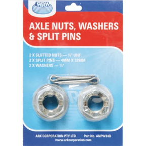 Axle Slotted Nuts, Split Pins & Washers - Addict Tackle