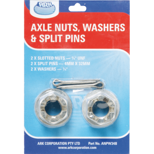 Axle Slotted Nuts, Split Pins &amp; Washers - Addict Tackle