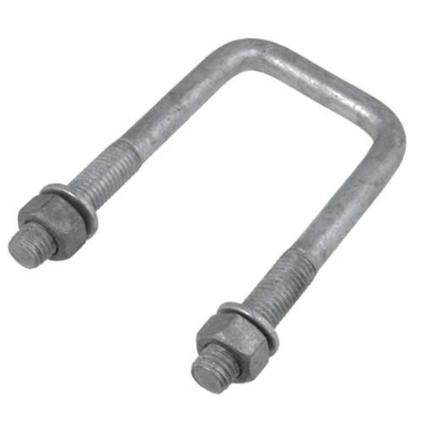 Galvanised Square U Bolts &amp; Nuts - Addict Tackle