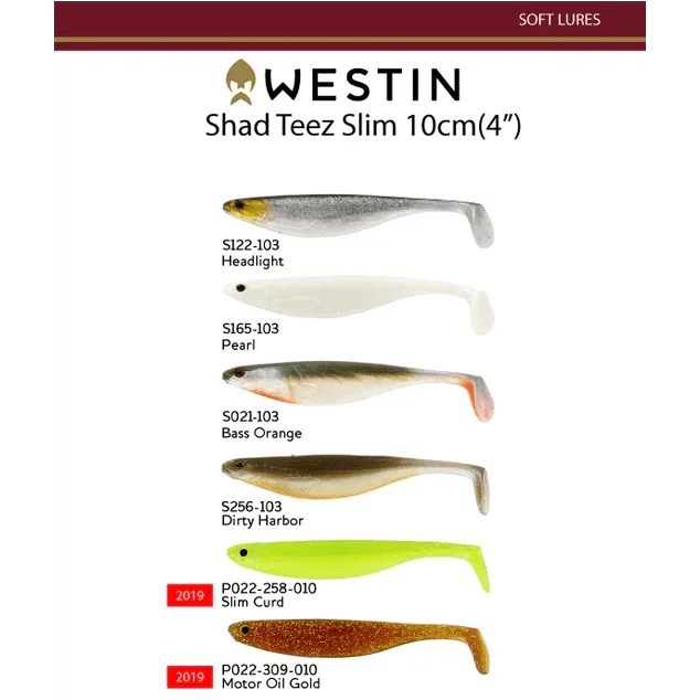 Westin Shadteez Slim Soft Plastics 4in by Westin at Addict Tackle
