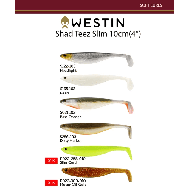 Westin Shadteez Slim Soft Plastics 4in by Westin at Addict Tackle